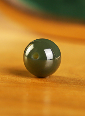 新疆和田玉沙枣青散珠12mm