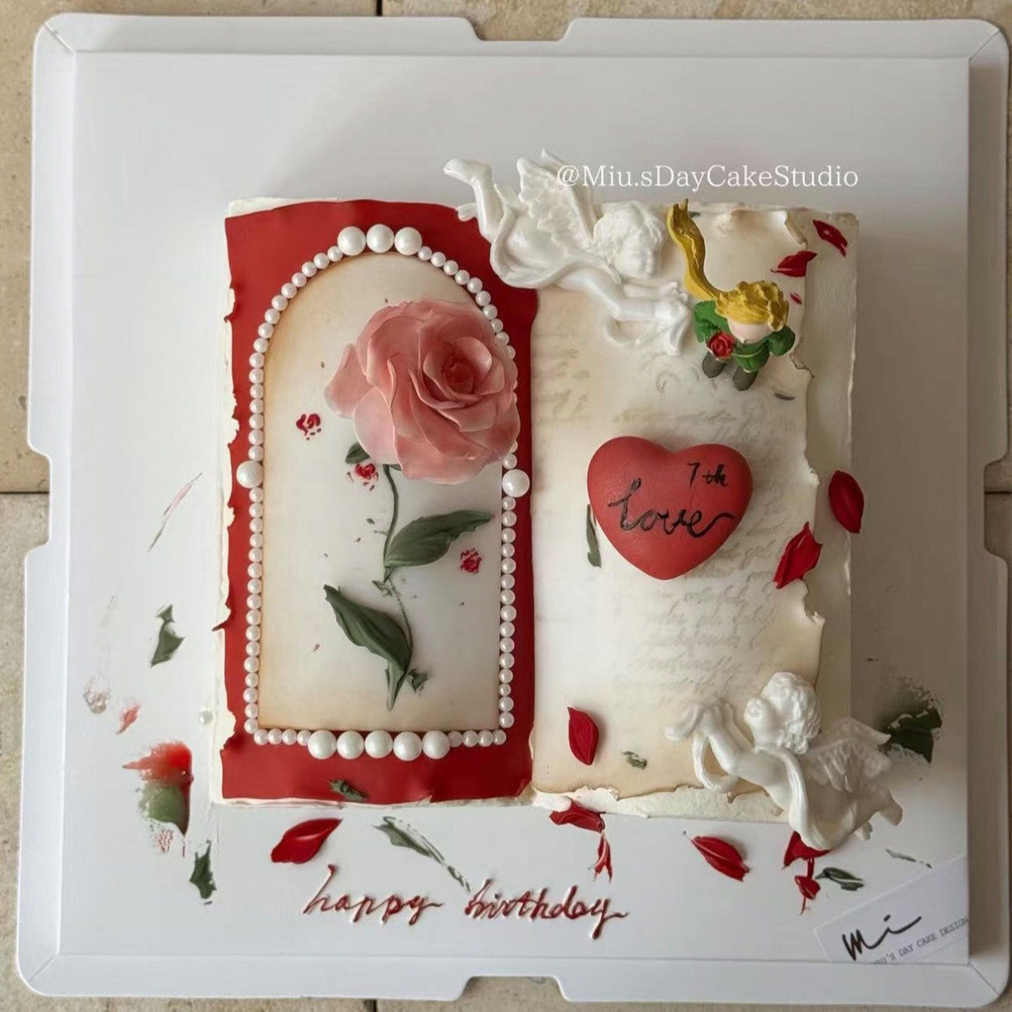 2.14情人节玫瑰王子告白情书蛋糕装饰情侣纪念日鲜花书本甜品插件,淘宝优惠券,粉丝福利购,淘宝优惠卷