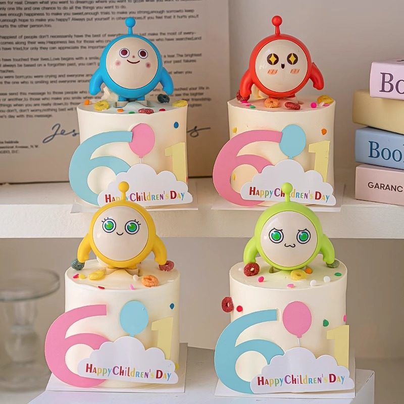 可爱61儿童节蛋仔派对蛋糕装饰摆件小仔仔公仔小朋友派对六一插件,淘宝优惠券,粉丝福利购,淘宝优惠卷