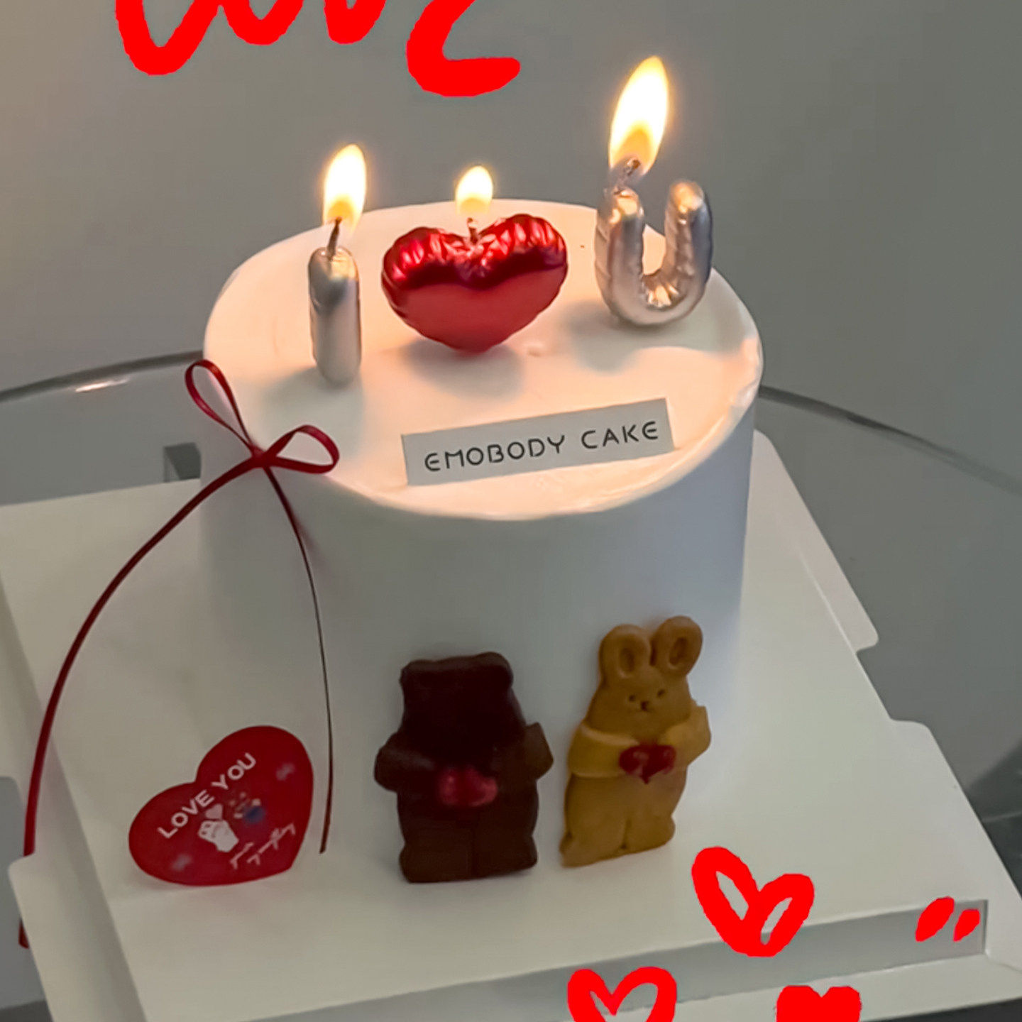 网红2.14情人节告白情侣熊兔蛋糕装饰饼干DIY蝴蝶结丝带爱心蜡烛,淘宝优惠券,粉丝福利购,淘宝优惠卷