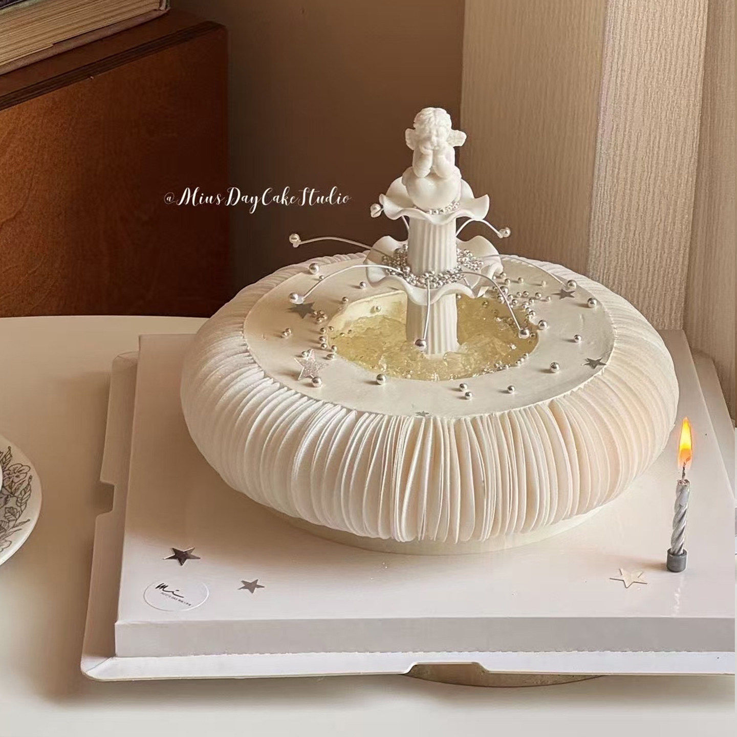 白色系情人节女神生日许愿池蛋糕装饰浪漫仙女派对威化纸花环装扮,淘宝优惠券,粉丝福利购,淘宝优惠卷