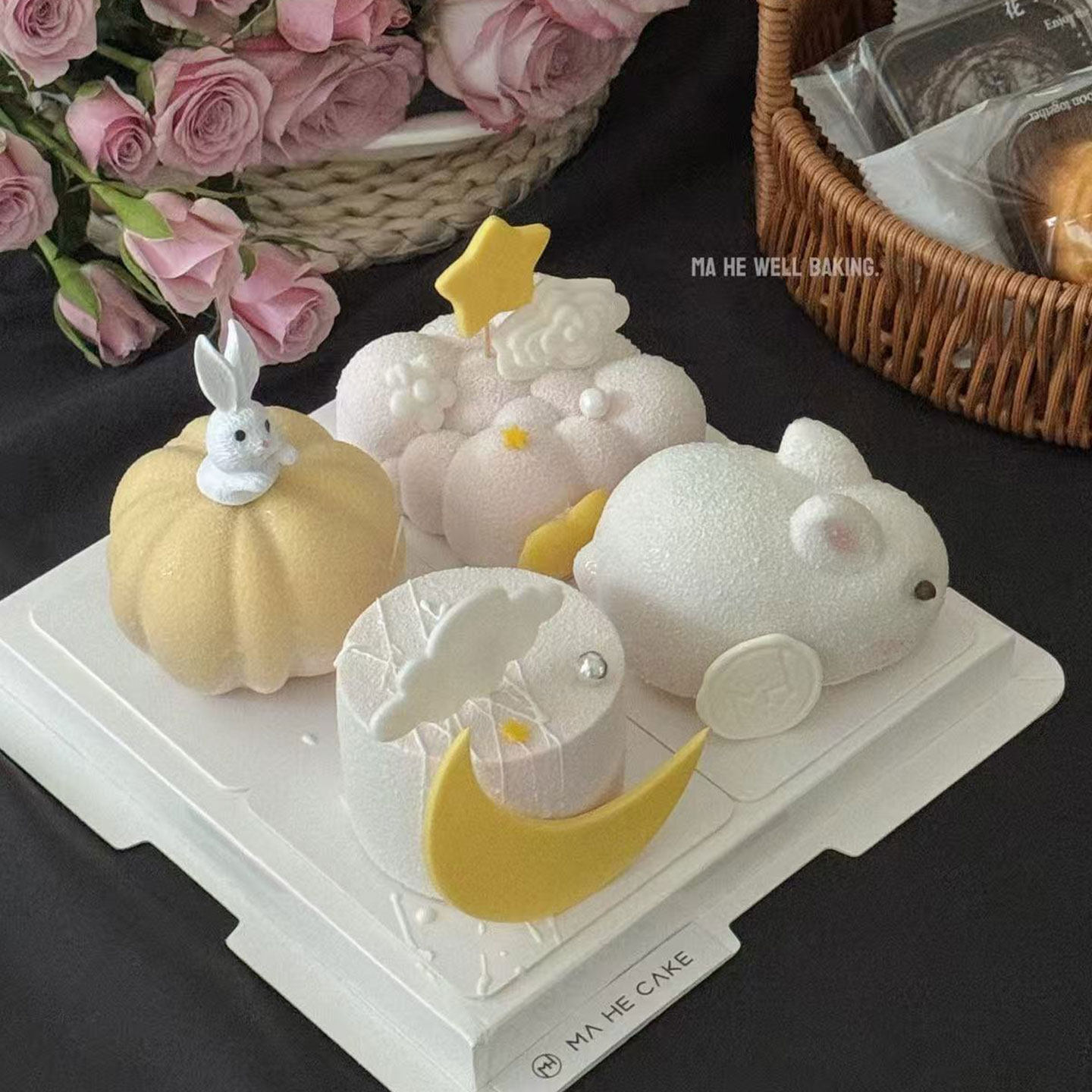 创意中秋节可爱兔子慕斯蛋糕装饰南瓜泡泡硅胶模具祥云兔兔摆件,淘宝优惠券,粉丝福利购,淘宝优惠卷
