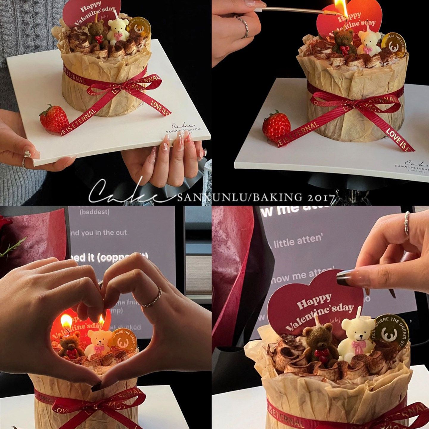 网红2.14情人节玫瑰花束许愿池纪念日蛋糕装饰情侣小熊信封爱心卡,淘宝优惠券,粉丝福利购,淘宝优惠卷