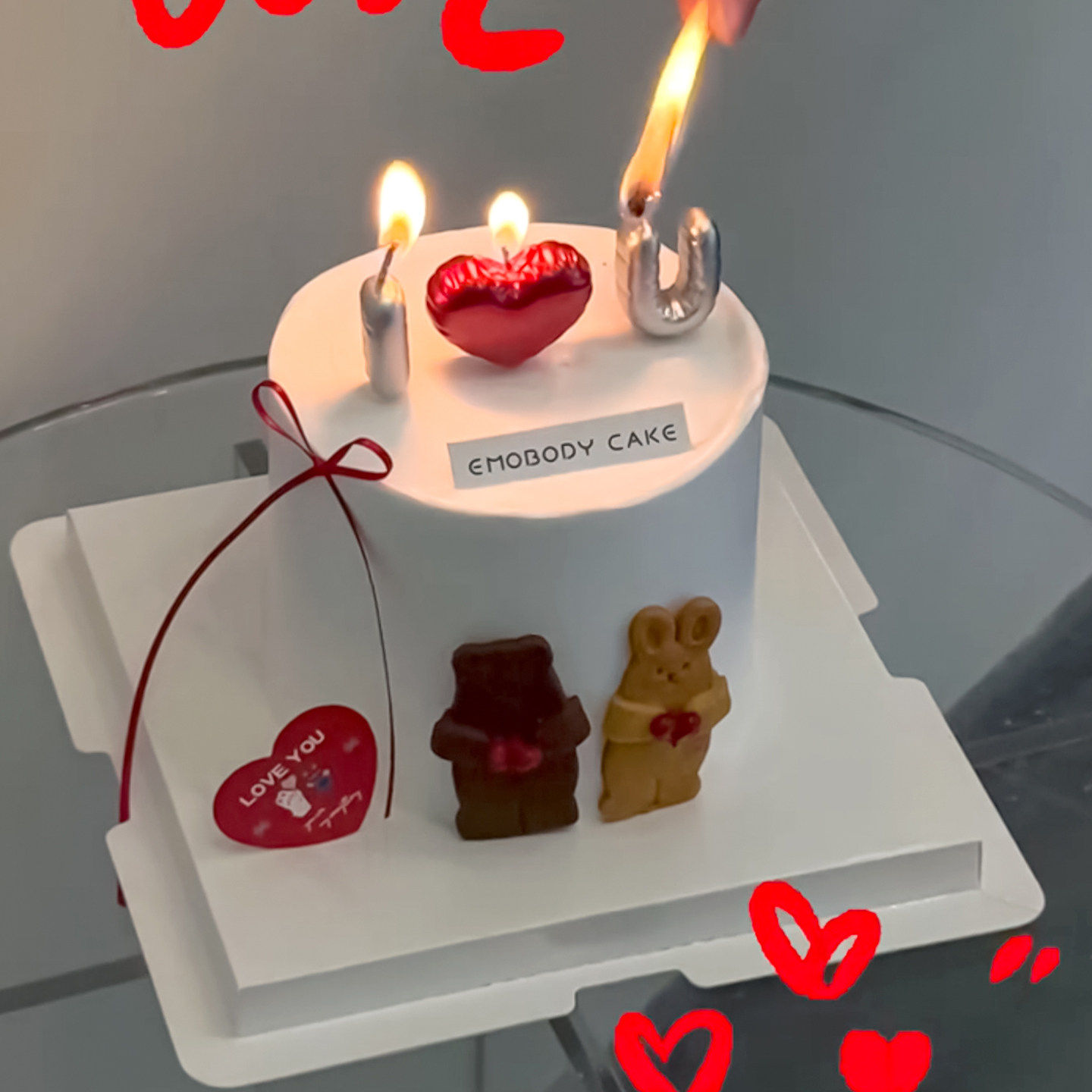 网红2.14情人节告白情侣熊兔蛋糕装饰饼干DIY蝴蝶结丝带爱心蜡烛,淘宝优惠券,粉丝福利购,淘宝优惠卷