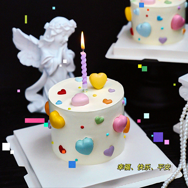 春日多巴胺立体爱心蛋糕装饰简约小清新女生生日彩色翻糖心形模具,淘宝优惠券,粉丝福利购,淘宝优惠卷