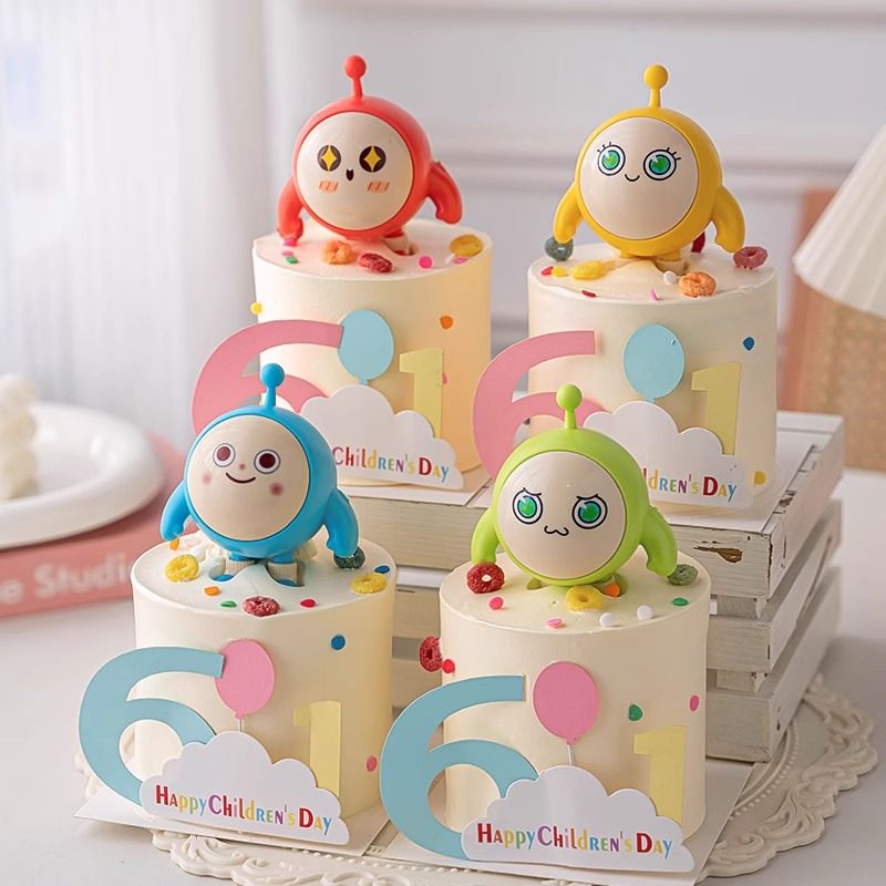 可爱61儿童节蛋仔派对蛋糕装饰摆件小仔仔公仔小朋友派对六一插件,淘宝优惠券,粉丝福利购,淘宝优惠卷