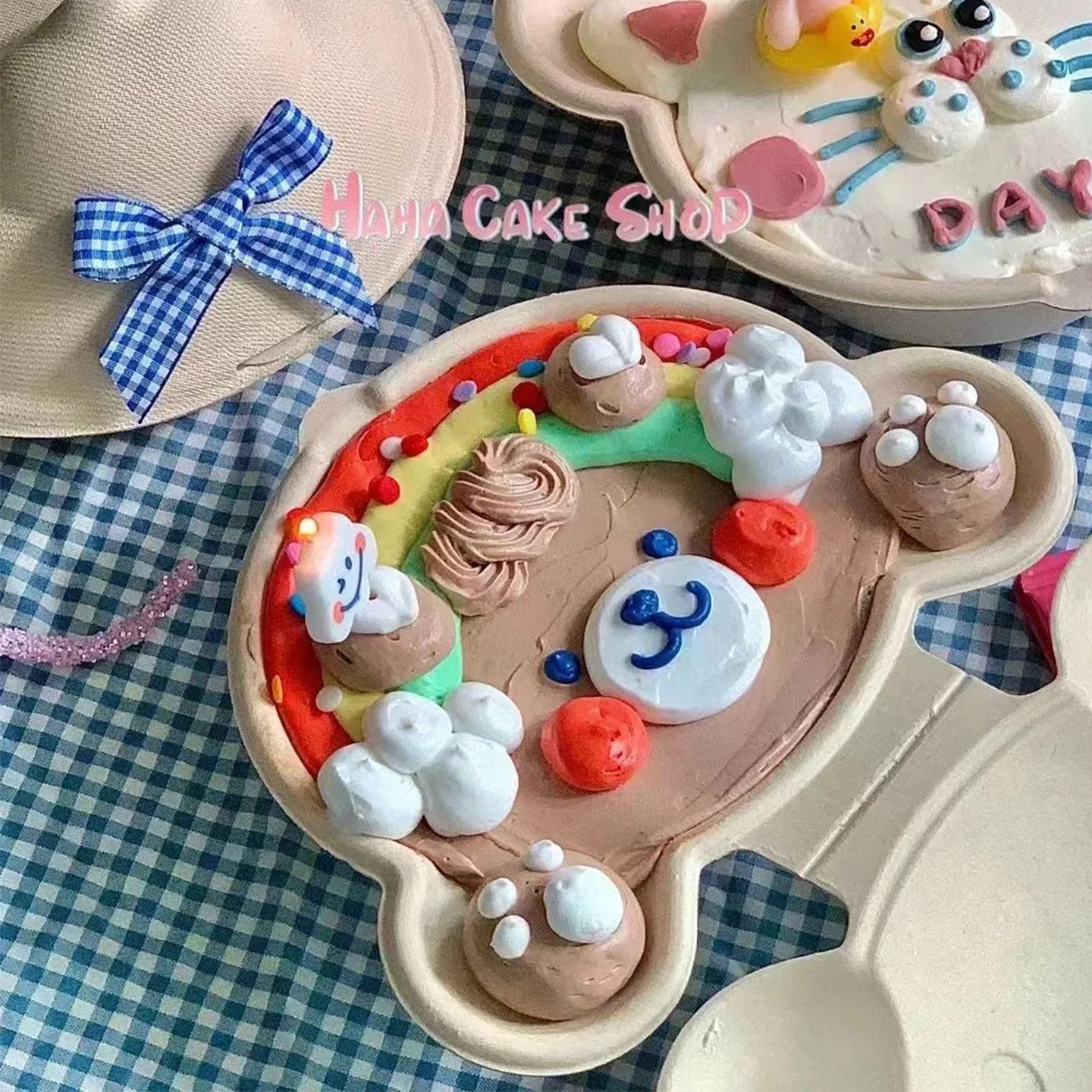 六一儿童节ins风小熊便当盒蛋糕装饰熊头造型便当盒DIY甜品配件,淘宝优惠券,粉丝福利购,淘宝优惠卷