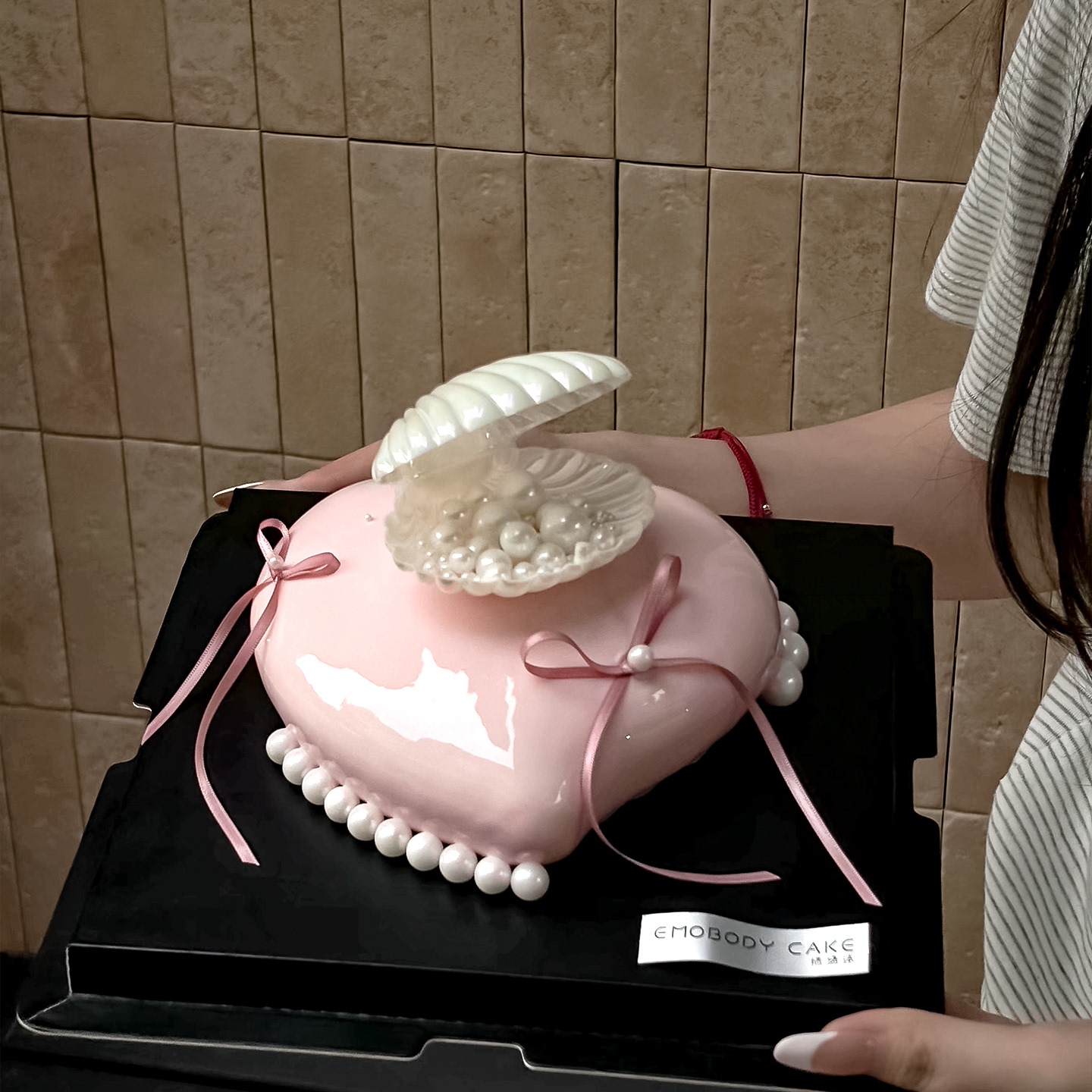 高级ins贝壳慕斯淋面蛋糕装饰爱心硅胶模具豆粉色缎带丝带珍珠,淘宝优惠券,粉丝福利购,淘宝优惠卷