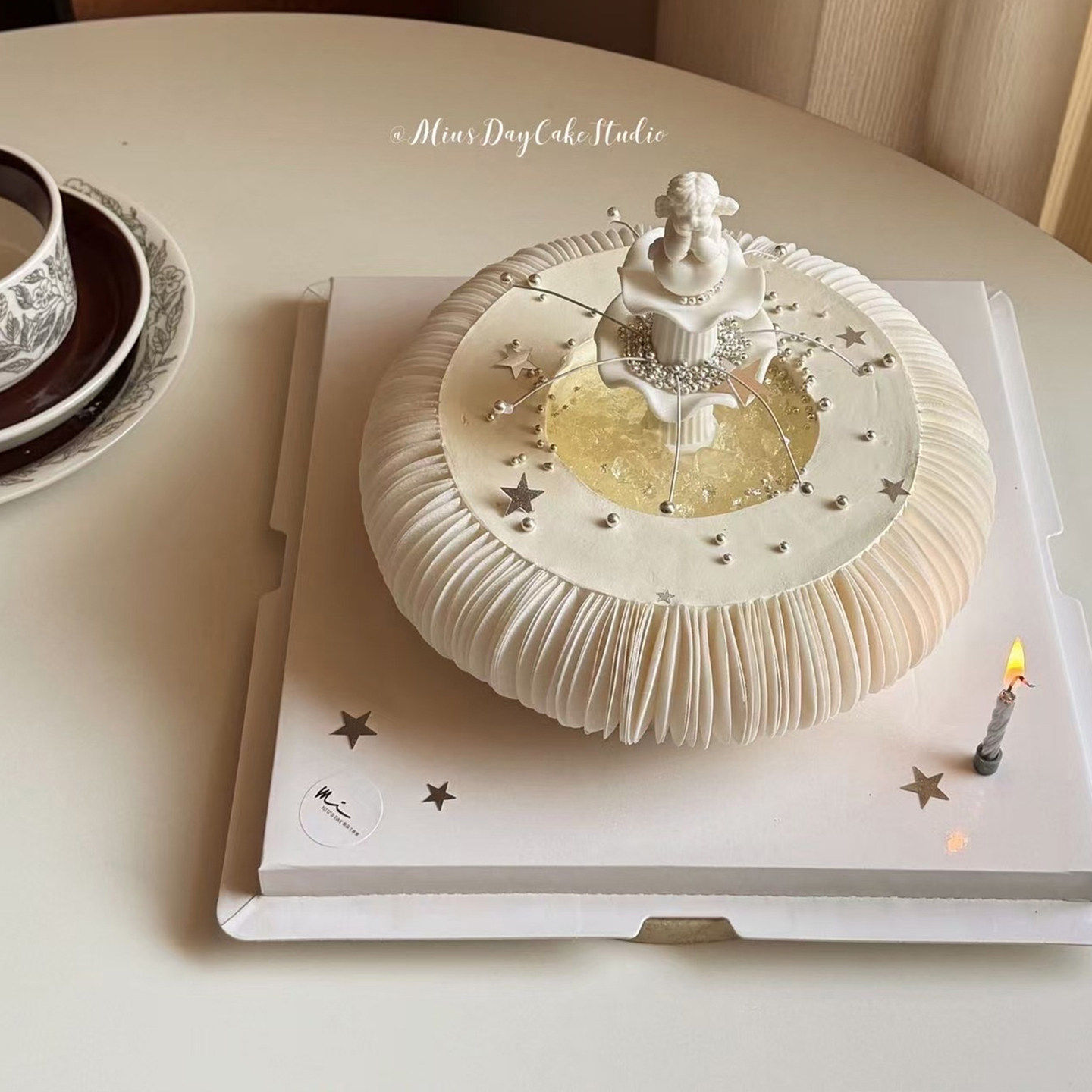 白色系情人节女神生日许愿池蛋糕装饰浪漫仙女派对威化纸花环装扮,淘宝优惠券,粉丝福利购,淘宝优惠卷