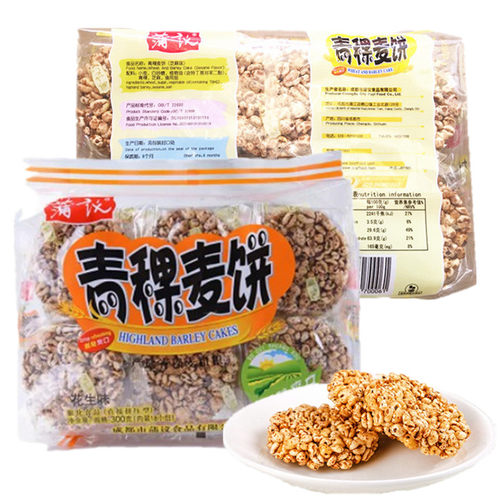 蒲议青稞麦饼300克芝麻味米花糖糕点休闲粗粮四川成都零食小吃 - 图0