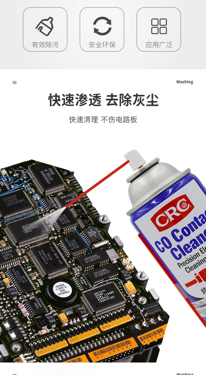 美国CRCPR02016C精密电器清洁剂pcb电子仪器复活剂环保清洗液正品 - 图2