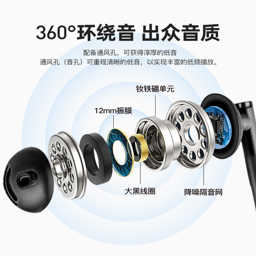 铁三角ATH-C200iS半入耳式有线高音质不入耳圆头安卓平头圆孔耳机 - 图0