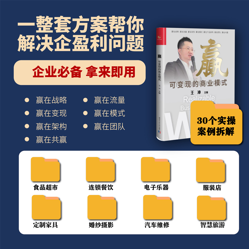 【正版速发】王冲赢可变现的商业模式+30个最新实操案例拆解学习实操赢在战略赢在模式赢在团队共赢帮助企业在困局中的突围-图2