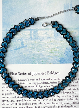 原创海洋之心纯手作编制水晶项链