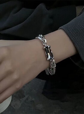 男女钛钢锆石冷淡风高级感手连