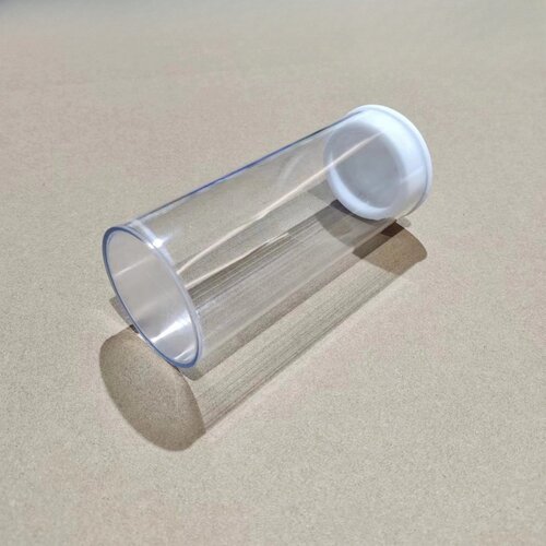 带盖子透明塑料管封底PC空心管子收纳筒硬质水管直径40mm-90mm - 图0