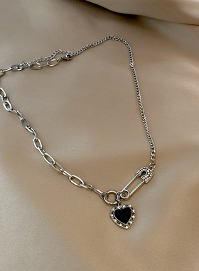 轻奢黑色拼接甜酷锁骨链伊茵