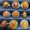 Natural Warring States red agate boutique inlaid ring, one thing and one picture, high-end and elegant Nanshan Dawan boutique