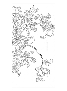 临摹六尺线描打印稿工笔画