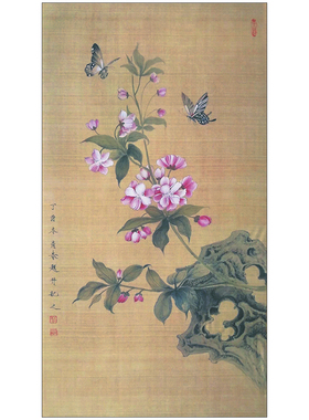 国画工笔小品斗方线描打印稿