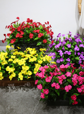 高仿真7叉凤仙花花箱装饰花