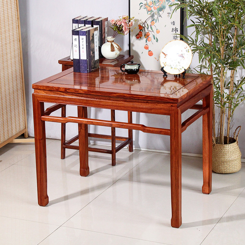新中式非洲花梨木刺猬紫檀长条矮桌椅小型饭桌家用红木马蹄腿实木,淘宝优惠券,粉丝福利购,淘宝优惠卷