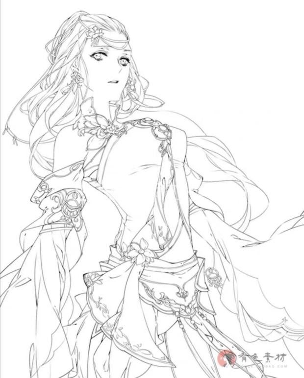 C009 古风 高清人物动漫线稿电子图822张 可涂色 持续更 自动发货,淘宝优惠券,粉丝福利购,淘宝优惠卷