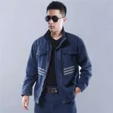 Джинсы с начесом, хлопковый зимний износостойкий комбинезон