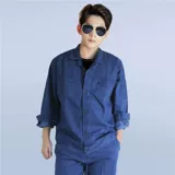 Летний тонкий джинсовый износостойкий комбинезон, лонгслив для работы