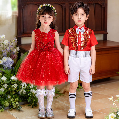 小水花听我说彩虹糖喜多多哒哒哒儿童幼儿园六一舞蹈演出服公主裙 - 图2