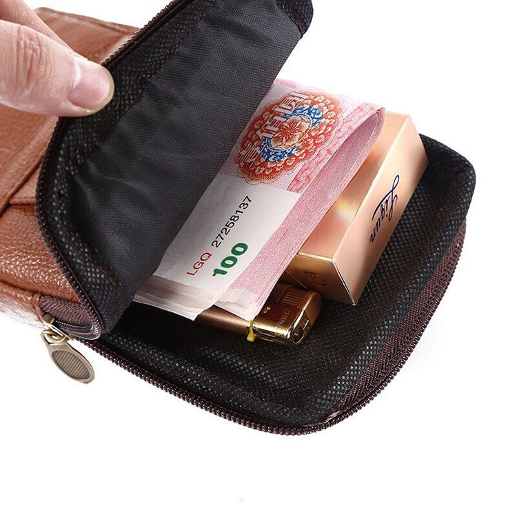 新款7寸大屏手机腰包多功能竖款穿皮带磁扣头层牛皮男士跑步腰包,淘宝优惠券,粉丝福利购,淘宝优惠卷