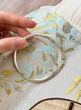 青湖汀足银9999手镯女闭口新中式国风轻奢感情人节送女友礼物