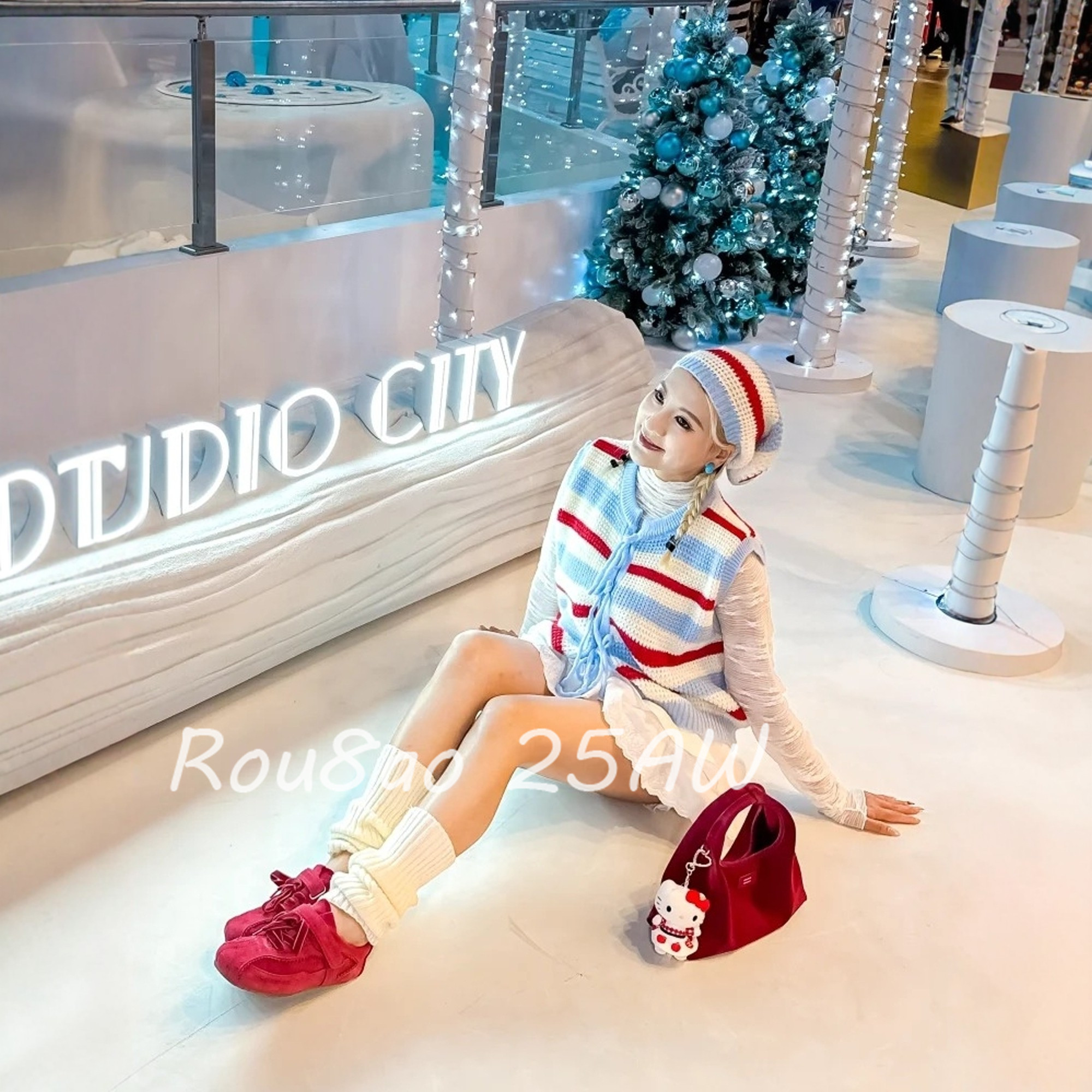 Rou8ao微胖大码女装韩系撞色条纹无袖针织马甲背心女2026春款上衣,淘宝优惠券,粉丝福利购,淘宝优惠卷