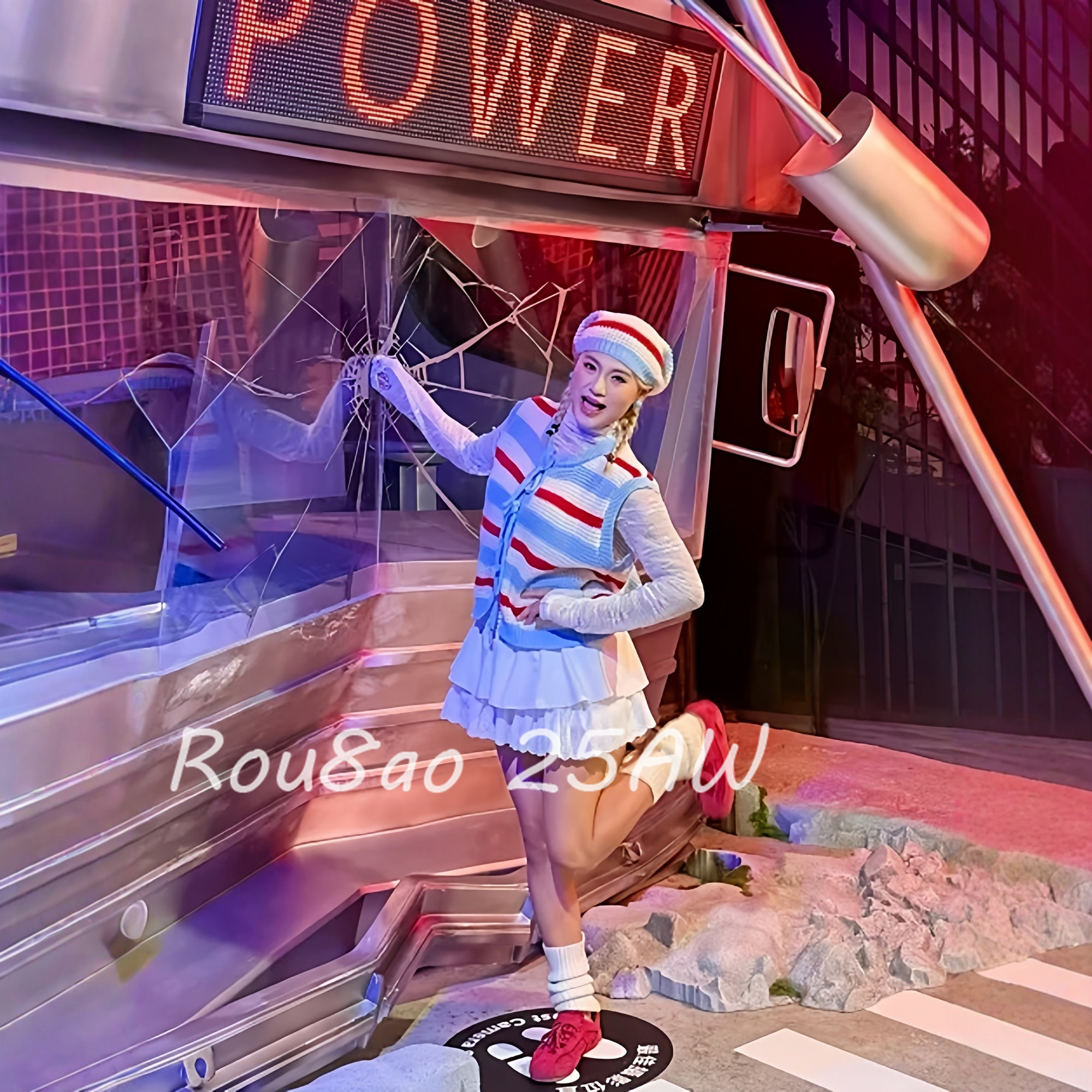 Rou8ao微胖大码女装韩系撞色条纹无袖针织马甲背心女2026春款上衣,淘宝优惠券,粉丝福利购,淘宝优惠卷