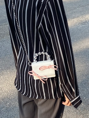 Маленькая небольшая дизайнерская цепь с бантиком, милые наушники, сумка для техники, сумка на одно плечо, сумка через плечо