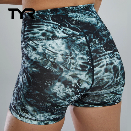 TYR Joule Elite™ 女士3.25英寸印花高腰短裤高弹速干短裤 - 图3