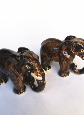 顺丰包邮石湾陶瓷年代公仔动物客厅日常送礼家居装饰摆件桌面花象