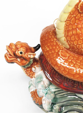 公仔生肖蛇龙头龟玄武石湾陶瓷