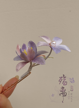 绒花发饰蚕丝线小清新发梳日常