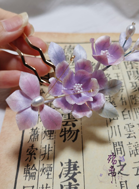 殇离手作发钗蚕丝线日常古典