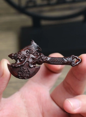 雷击枣木斧头福头挂件吊坠道家法器随身配饰老料深色精雕手工打磨