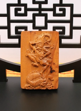 雷击枣木魁星点斗挂件吊坠道家法器随身配饰老料深色精雕手工打磨