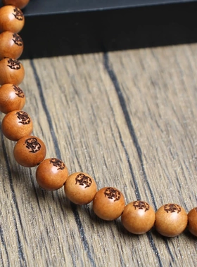 雷击枣木佛珠手串手持三十六雷36雷雕刻佛珠每一颗都有雷字