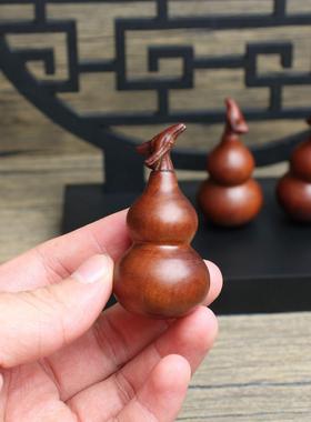 新款雷击枣木龙头葫芦挂件配饰精品深色木质摆件小葫芦望天龙头