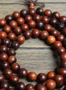 雷击枣木佛珠手串108颗每一颗带雷击纹道家法器随身配饰老料深色