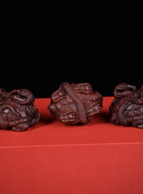 雷击木枣木玄武龙龟蛇神手把件文玩工艺品挂饰摆件家具办公室瑞兽