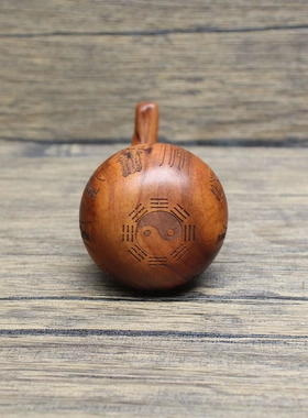 老料雷击枣木福禄葫芦雕刻摆件手把件把玩道家法器摆饰