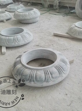 天然柱墩泽迪圆雕复古曲阳石雕