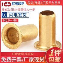 Copper corn buckle M0.9 M1.3M2M2.5M4M5M6 hollow rivet through hole rivet copper piece stand-alone tube