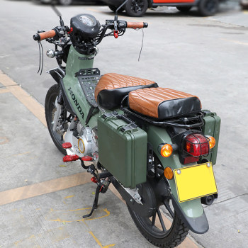 ເຫມາະສໍາລັບ Honda Cub CC110 ການປົກຫຸ້ມຂອງ cushion ບ່ອນນັ່ງທີ່ມີການປ່ຽນແປງພິເສດ, ບ່ອນນັ່ງ retro jacket, ຫນັງ cushion cover